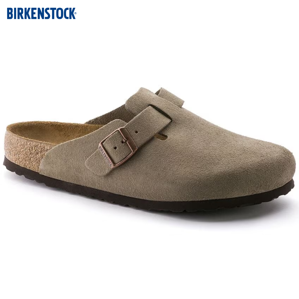 Boston en Suède Taupe – Lit de Pied Doux