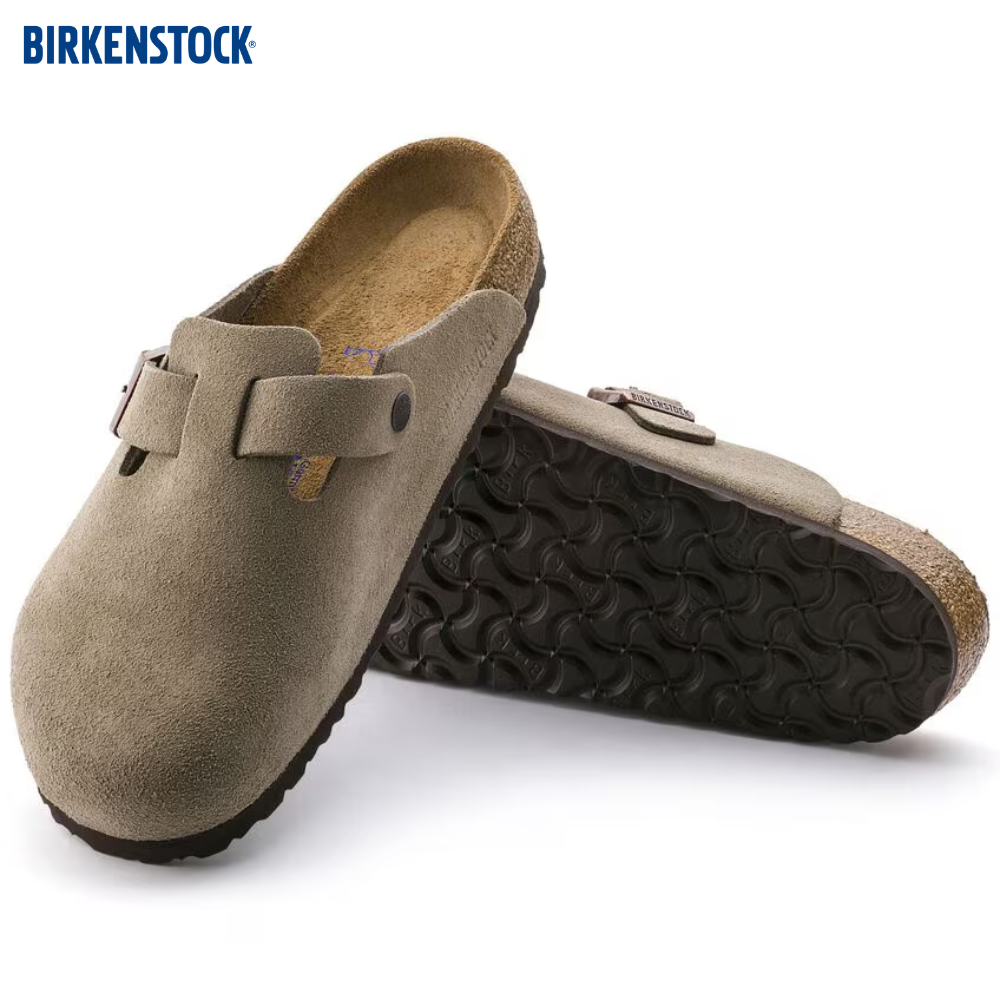 Boston en Suède Taupe – Lit de Pied Doux